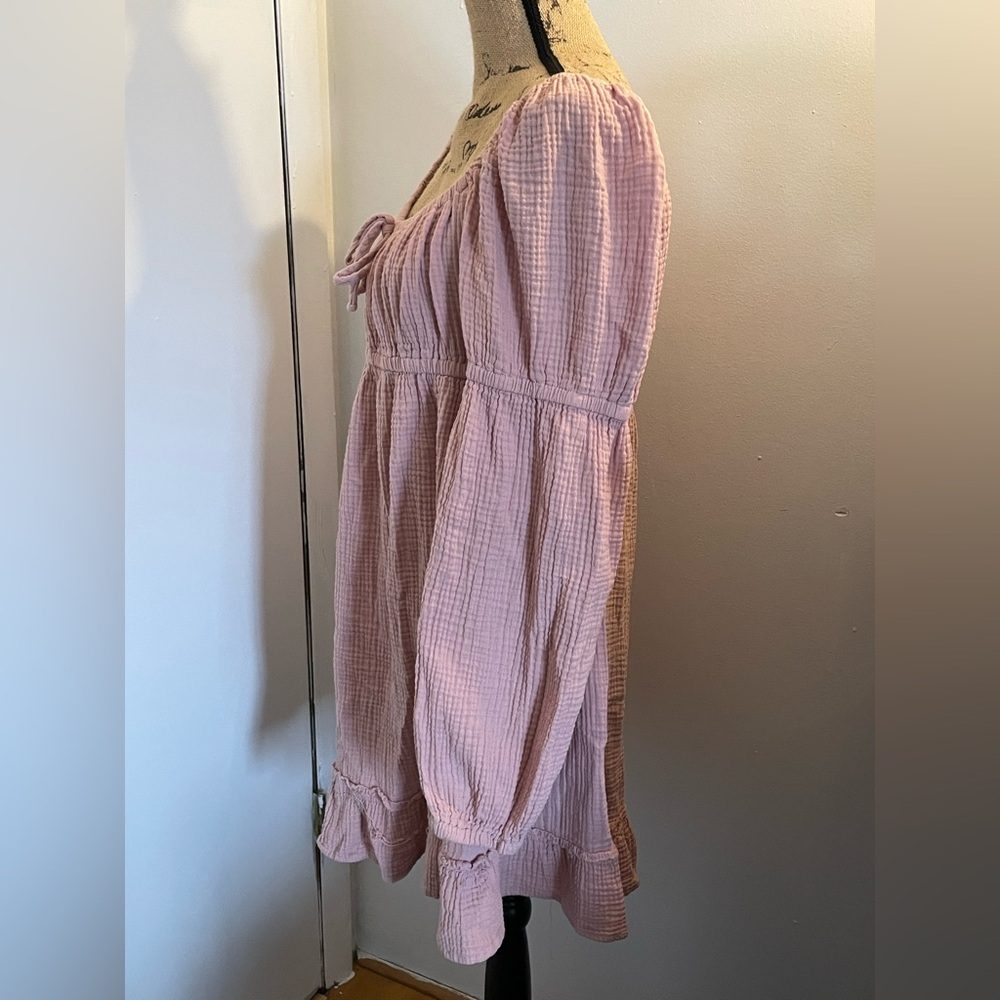 wild fable Dusty Pink Gauze Top with Peasant Detail - Picture 3 of 6